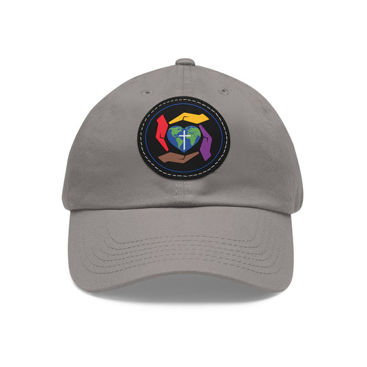 Dad Hat with Leather Patch (Round)